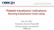Platelet Transfusions – Indications