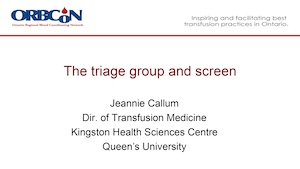 The triage group and screen