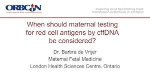When should maternal testing for red cell antigens by cffDNA be considered?