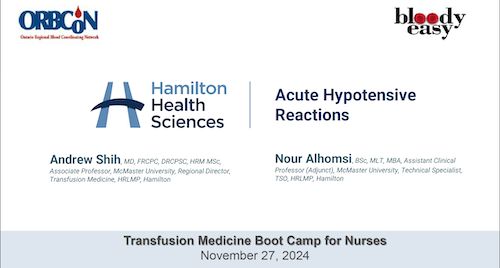 Acute Hypotensive Reactions