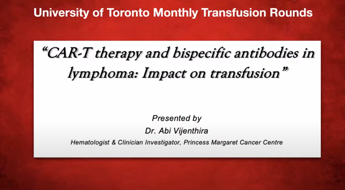 BiTE and CAR-T cells – Expected Impact On Transfusion