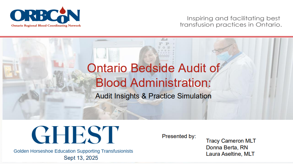 Bedside Audit of Blood Administration: Audit Insights & Practice Simulation