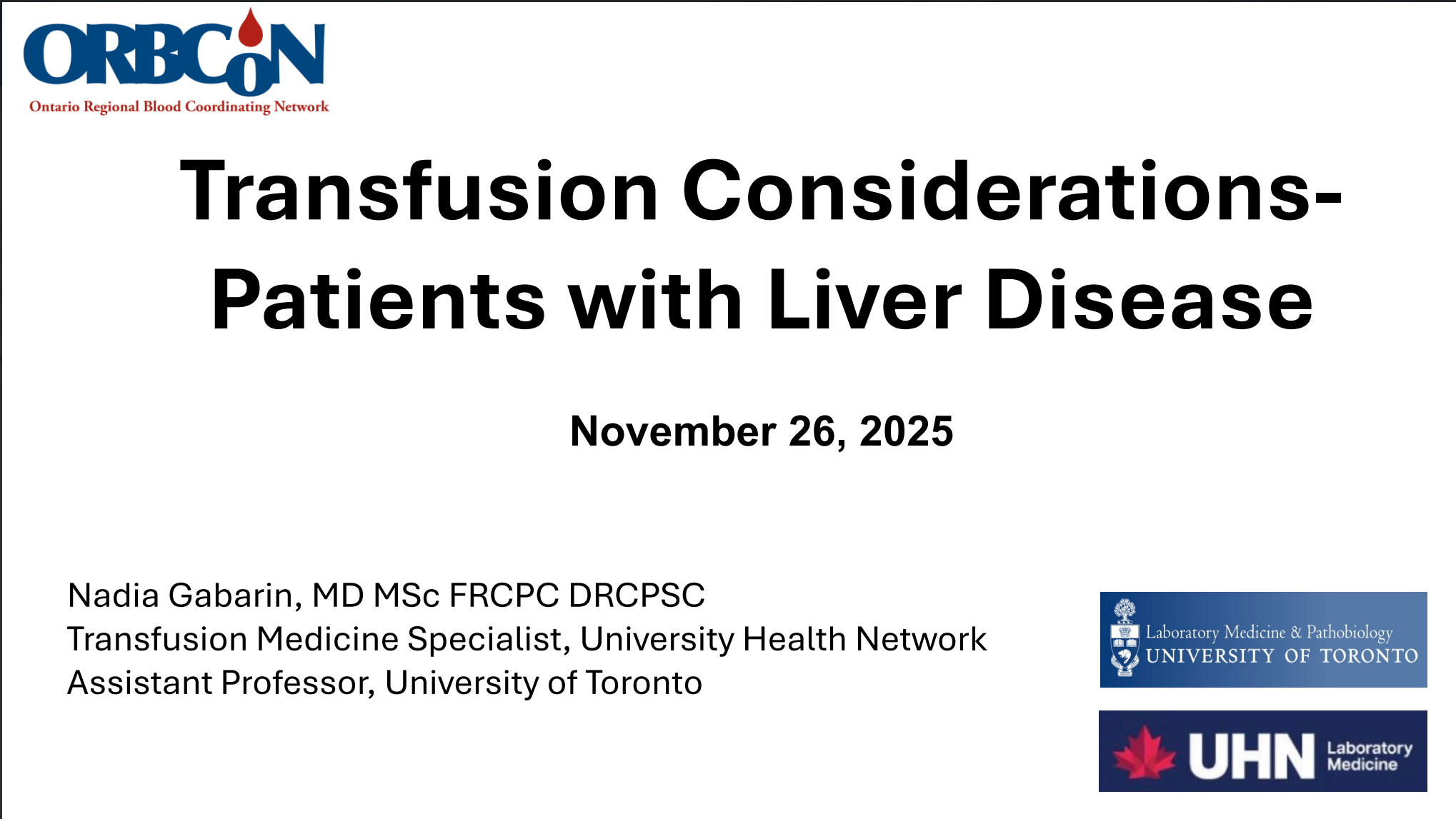 Transfusion Considerations – Patients with Liver Disease